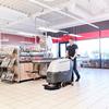 Nilfisk SC530 scrubber dryer cleaning supermarket floor